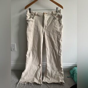 Kut from the Kloth Cream Flare Wide Leg Jeans